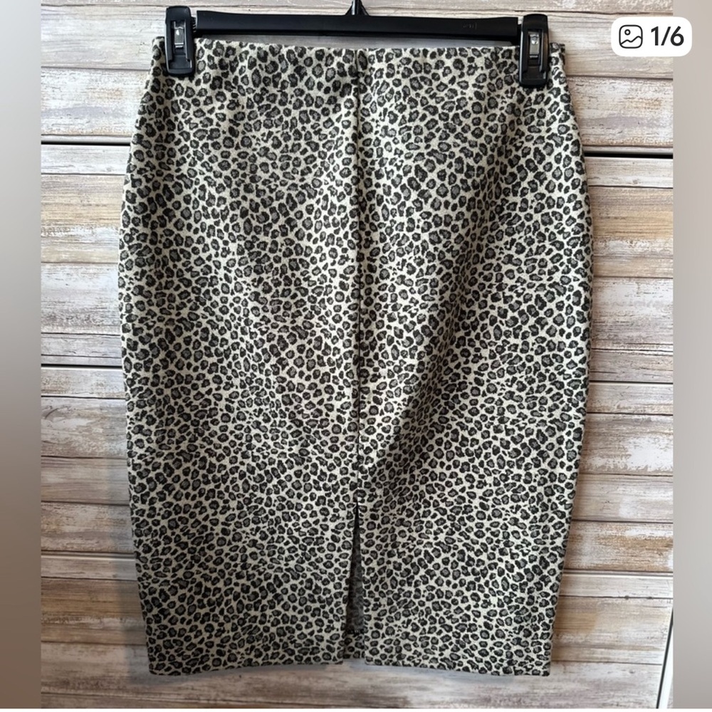 π Express Leopard Print High Rise Pull-On Pencil Skirt Size M - Picture 2 of 9
